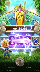 Gem Saviour Sword · Membaca simbol permata pada baris gulungan horizontal dan nilai yang tercantum.